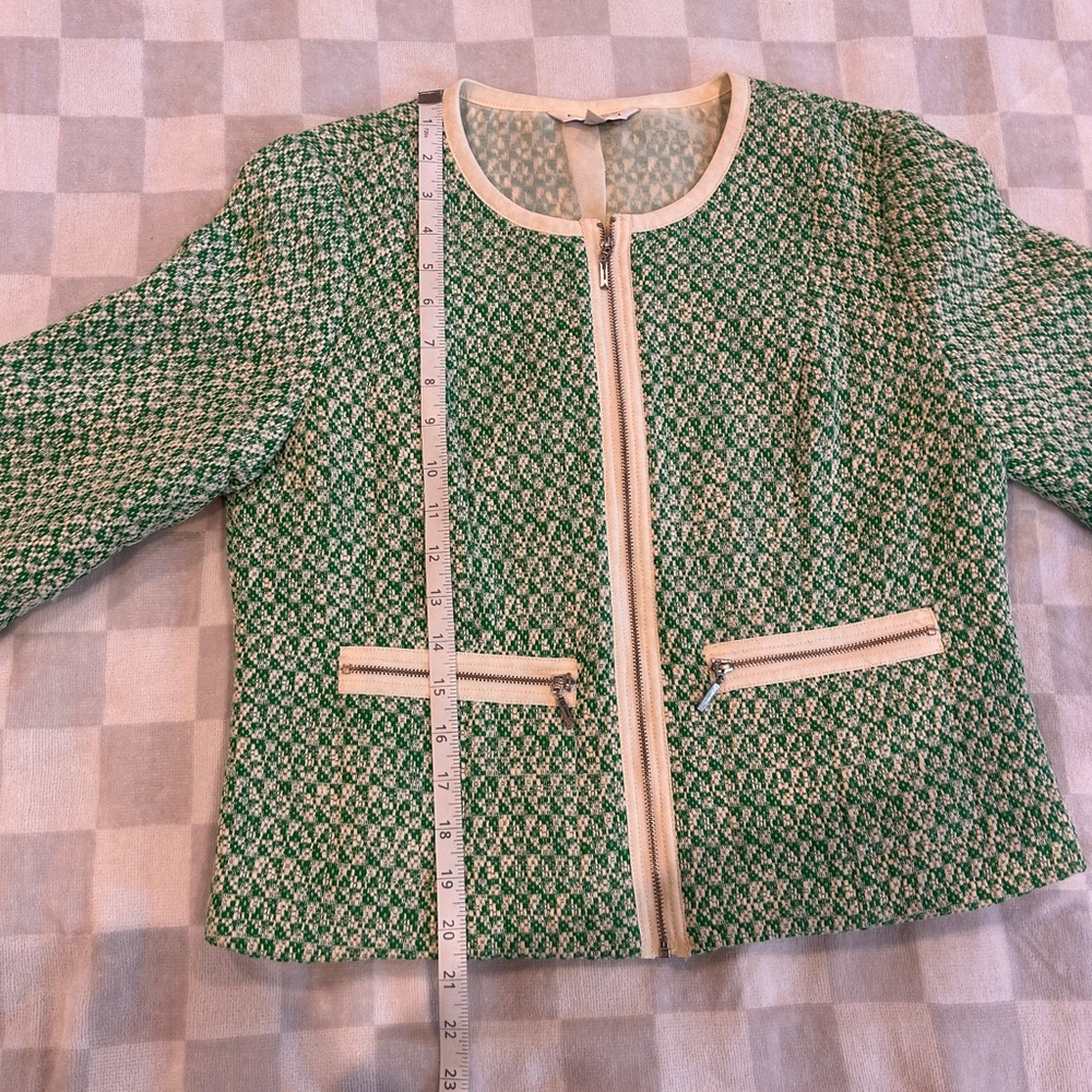 CAbi Green and Cream Tweed Blazer - Picture 10 of 11